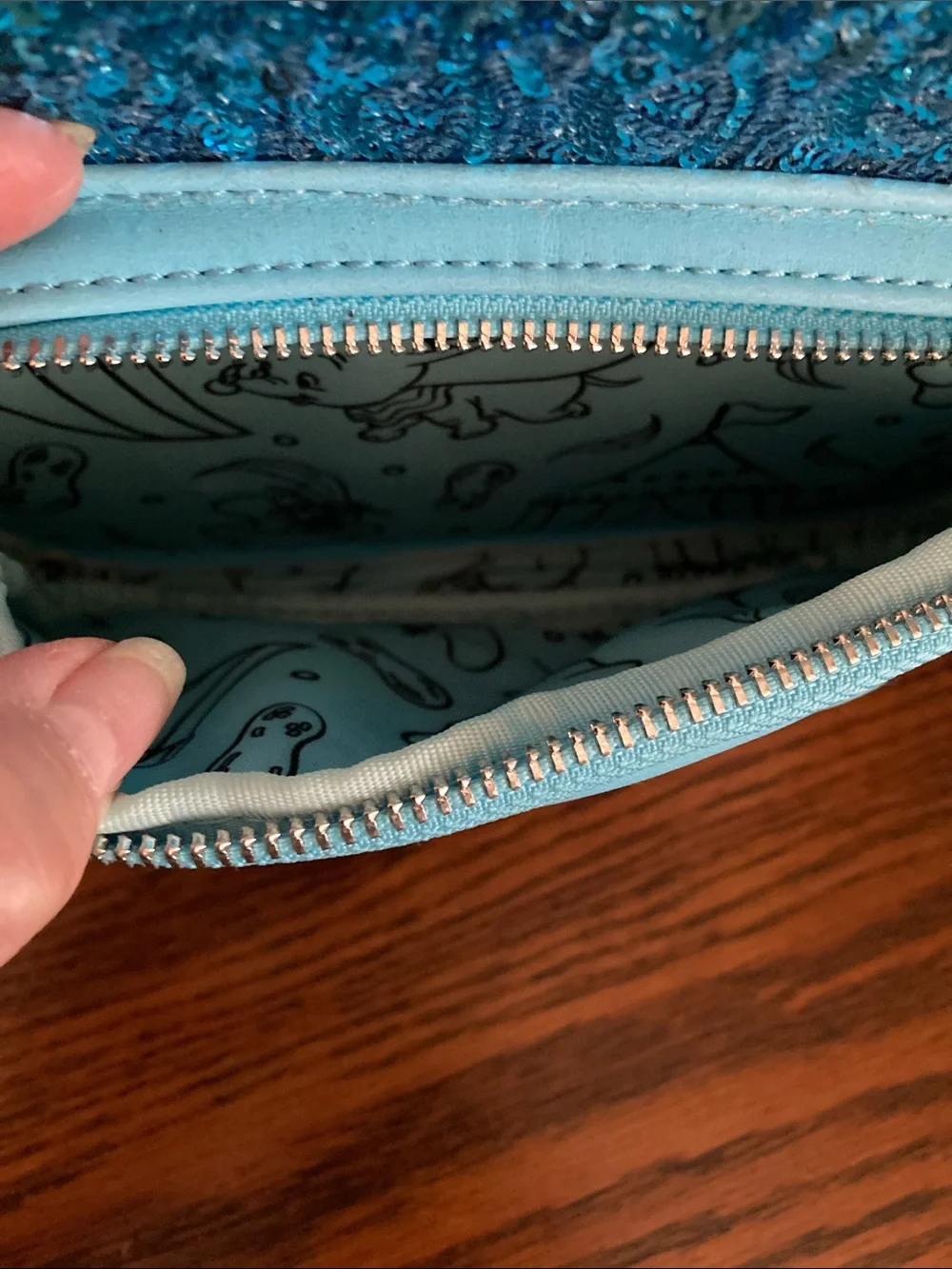 Loungefly + Disney Blue Sequin Dumbo “Soar” Backpack